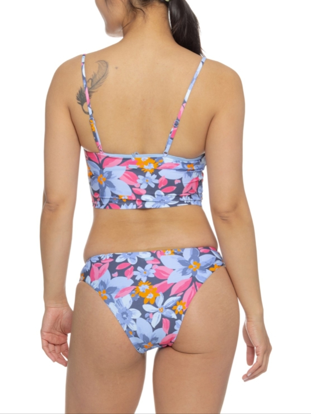 Roxy Floral Bikini Set in Blue, Pink & Orange - Picture 6 of 9